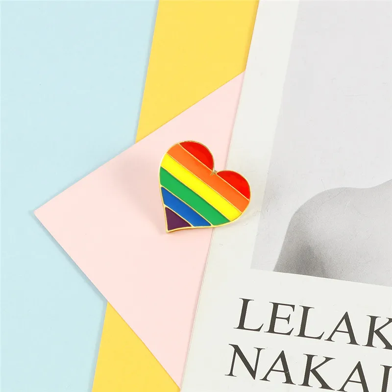Эмалированные значки Pride ЛГБТ с радужным сердцем броши для лесбиянок геев курток