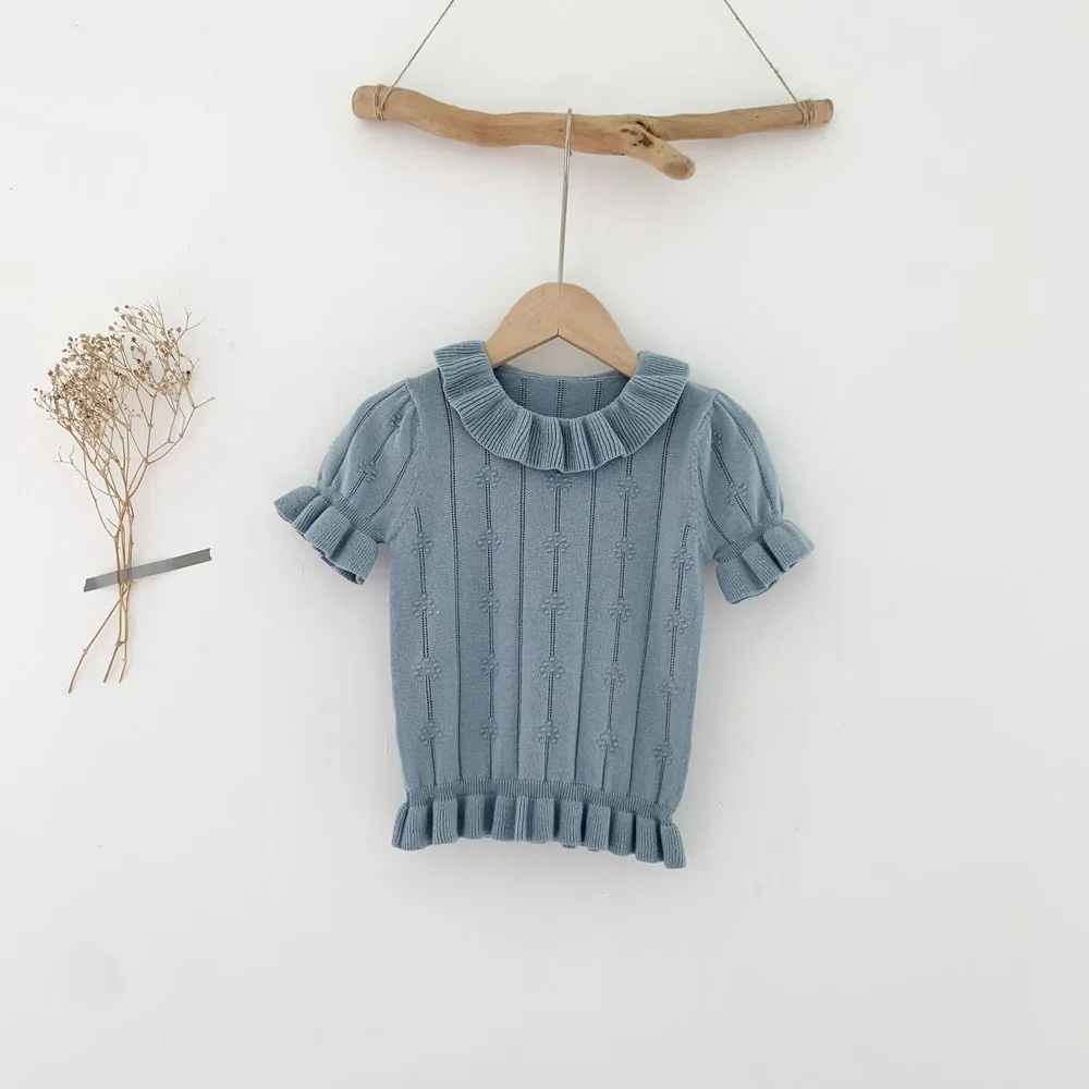 Summer Ruffles Lace Collar Girls Shirt Cotton Knitt Short Sleeve Infant Kids Shirt for Girls Blouse Toddler Tops Children Jacket
Summer Ruffles Lace Collar Girls Shirt Cotton Knitt Short Sleeve Infant Kids Shirt for Girls Blouse Toddler Tops Children Jacket