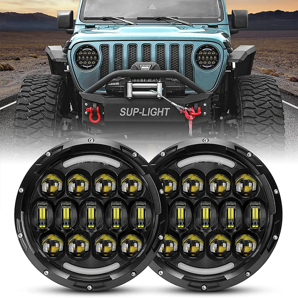 

7 Inch Round LED Headlight For Suzuki Samurai Lada 4x4 urban Niva Jeep Wrangler JK TJ For Hummer H1 H2 12V 24V Halo Headlights