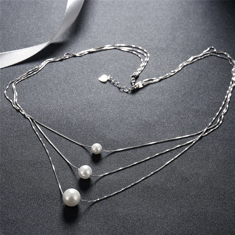 Ailodo Three Layers Genuine 925 Sterling Silver Necklace For Women Elegant Natural Pearl Pendant Necklace Fine Jewelry 20MAR47
Ailodo Three Layers Genuine 925 Sterling Silver Necklace For Women Elegant Natural Pearl Pendant Necklace Fine Jewelry 20MAR47