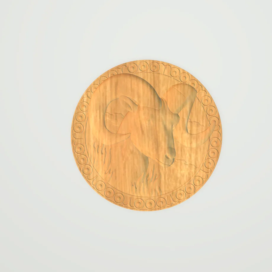Знак зодиака Козерога рельеф STL формат ЧПУ резьба Aspire ArtCAM Type3 дизайн 3D файл |