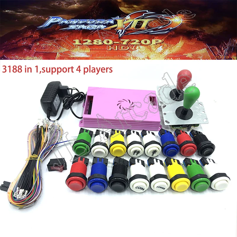 3D Pandora Saga Box 3188 в 1 DIY аркадный Набор игровой доски 8 способов джойстика и