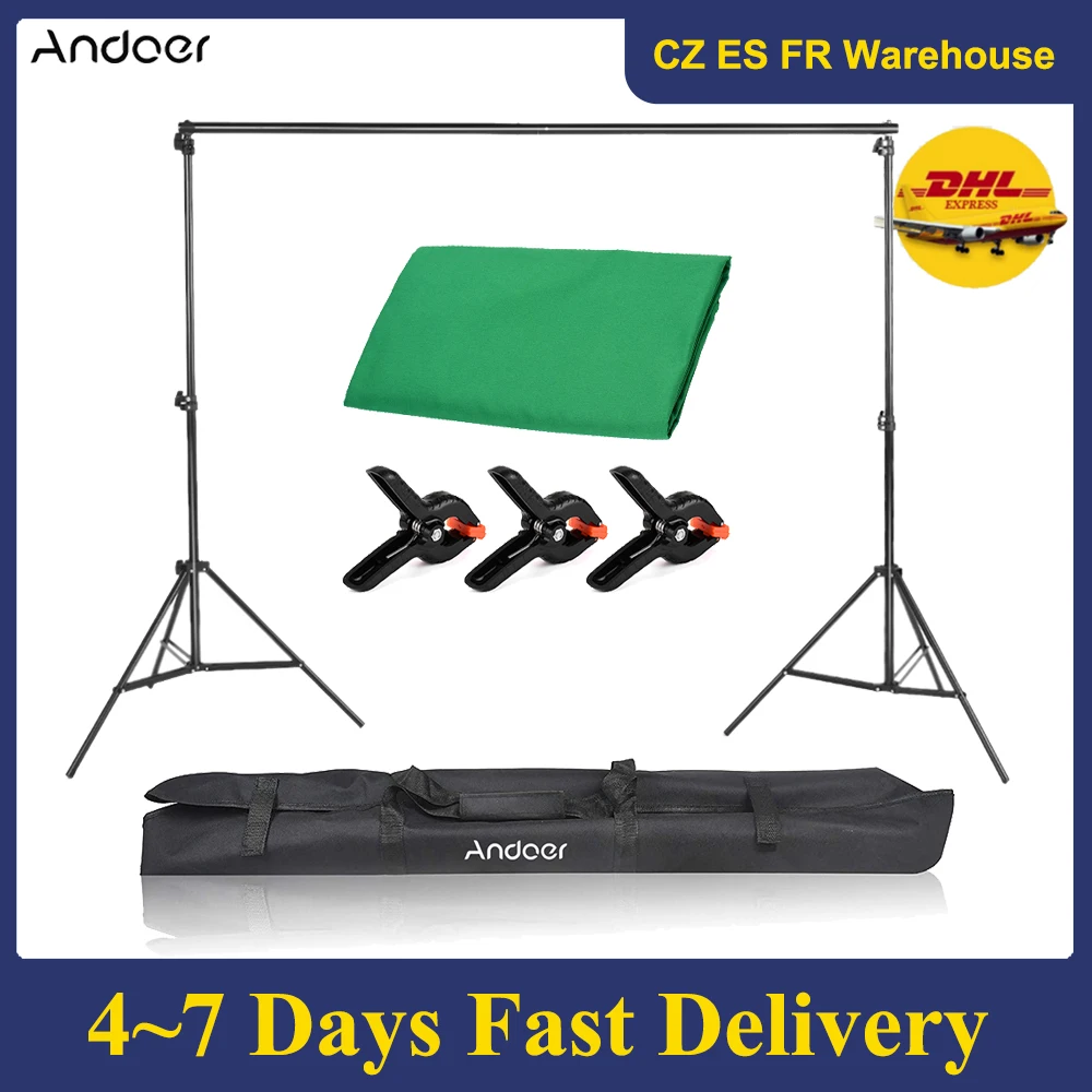 2x3m/6.6x10ft Photo Studio Backdrop Background Stand Kit with Backdrop Support Stand Bracket 3pcs Clamps for Studio Photography
2x3m/6.6x10ft Photo Studio Backdrop Background Stand Kit with Backdrop Support Stand Bracket 3pcs Clamps for Studio Photography