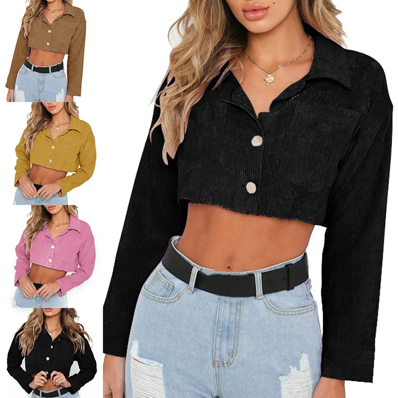Spring Summer Ladies Short Fashion Jacket Coat Long Sleeve Solid Color Navel Mini Ladies Tops Jacket Chaqueta Mujer 
Spring Summer Ladies Short Fashion Jacket Coat Long Sleeve Solid Color Navel Mini Ladies Tops Jacket Chaqueta Mujer