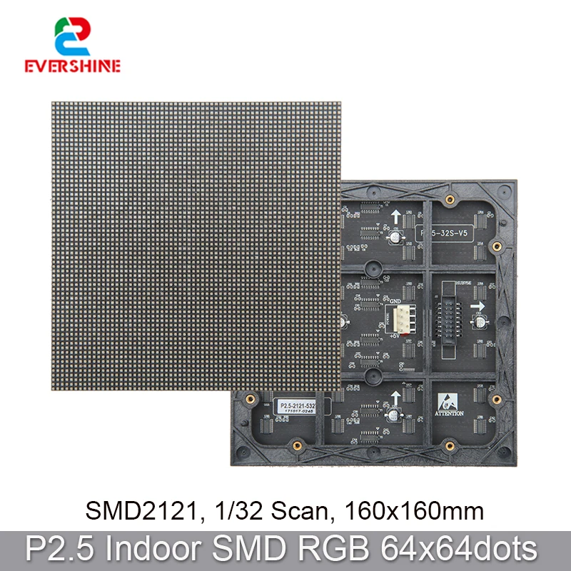 P2.5 SMD2121 64x64 пикселей RGB полноцветный внутренний светодиодный панельный модуль