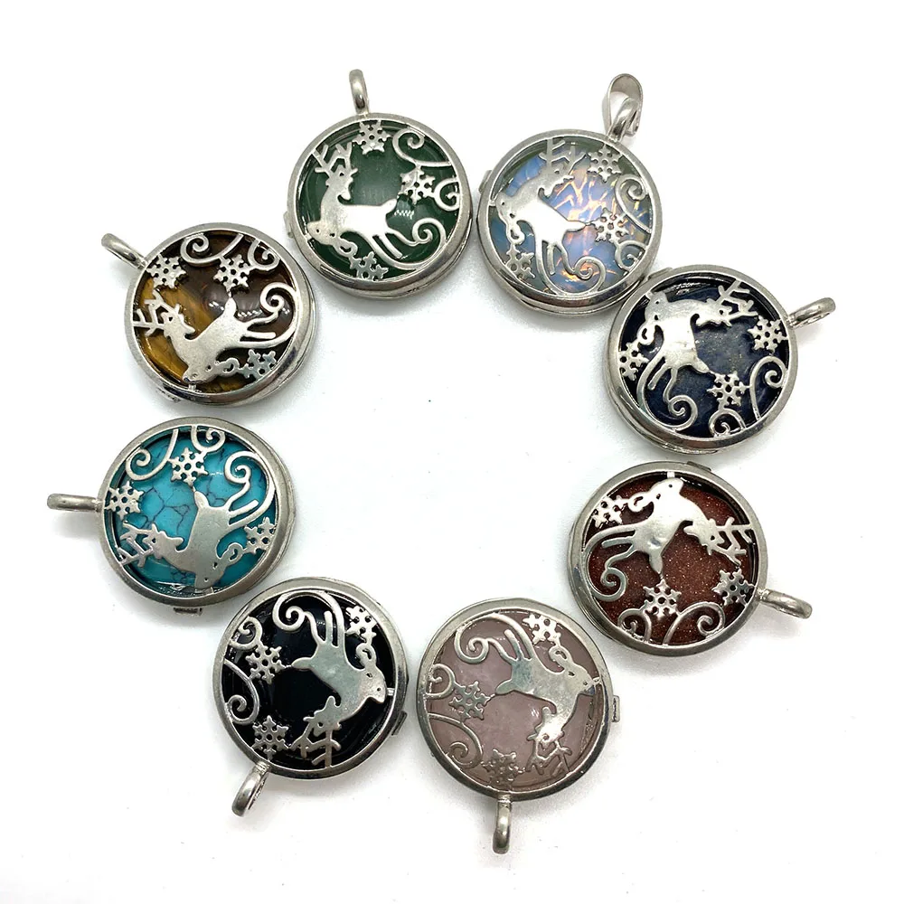 Natural Stone Charm Pendant Lapis Lazuli Powder Crystal Obsidian Deer Shape Hollow Metal Shell for DIY Necklace Jewelry Making
Natural Stone Charm Pendant Lapis Lazuli Powder Crystal Obsidian Deer Shape Hollow Metal Shell for DIY Necklace Jewelry Making