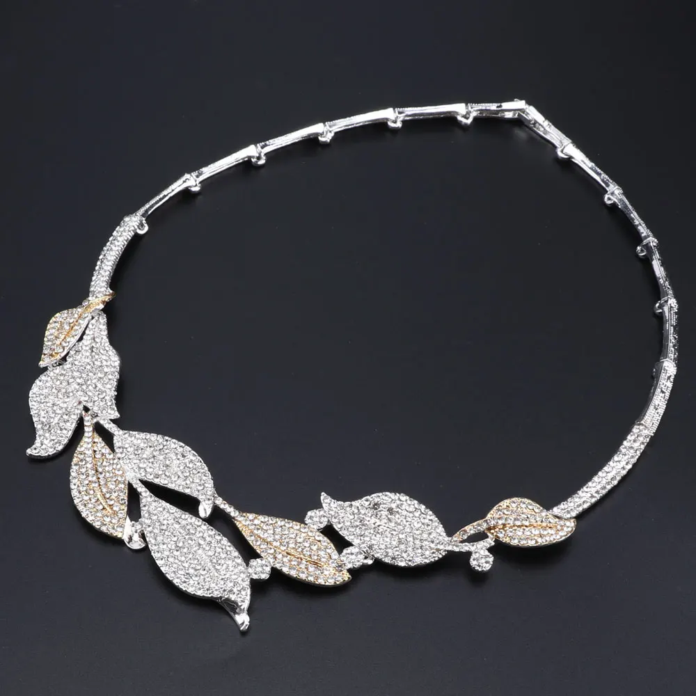 Африканский комплект ювелирных изделий кристалл в форме листьев ожерелье