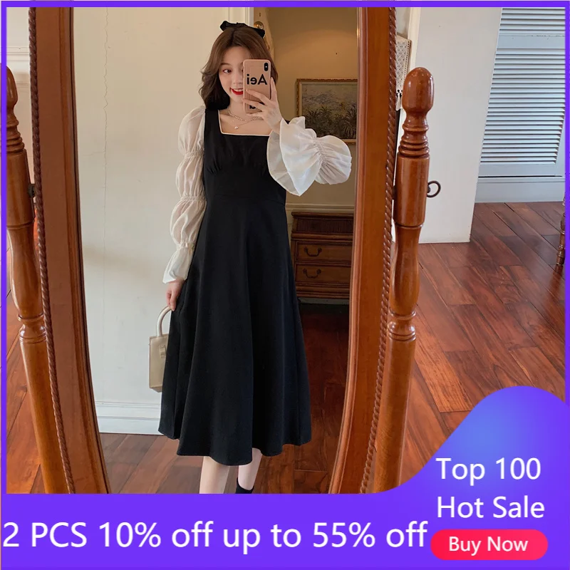 Осеннее новое платье с пышными рукавами и длинным рукавом для женщин Свободные приталенные платья а-силуэта
Осеннее новое платье с пышными рукавами и длинным рукавом для женщин Свободные приталенные платья а-силуэта