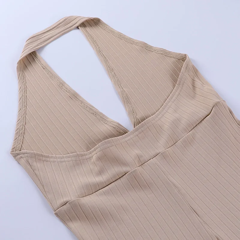 Streetwear Sleeveless Halter Women Playsuit Sexy Deep V Neck Backless Bodycon Rompers 2021 Summer Slim Short Jumpsuits Femme
Streetwear Sleeveless Halter Women Playsuit Sexy Deep V Neck Backless Bodycon Rompers 2021 Summer Slim Short Jumpsuits Femme