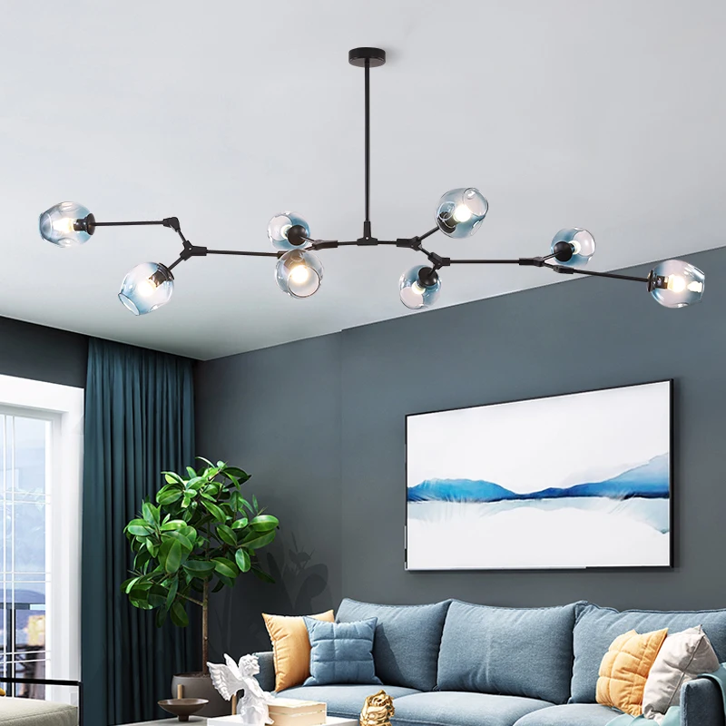 Modern Metal LED Chandelier Lighting Lustre Living Room Villa Interior Decor Pendant Lamp Lighting Glass Ball Kitchen Fixtures 
Modern Metal LED Chandelier Lighting Lustre Living Room Villa Interior Decor Pendant Lamp Lighting Glass Ball Kitchen Fixtures