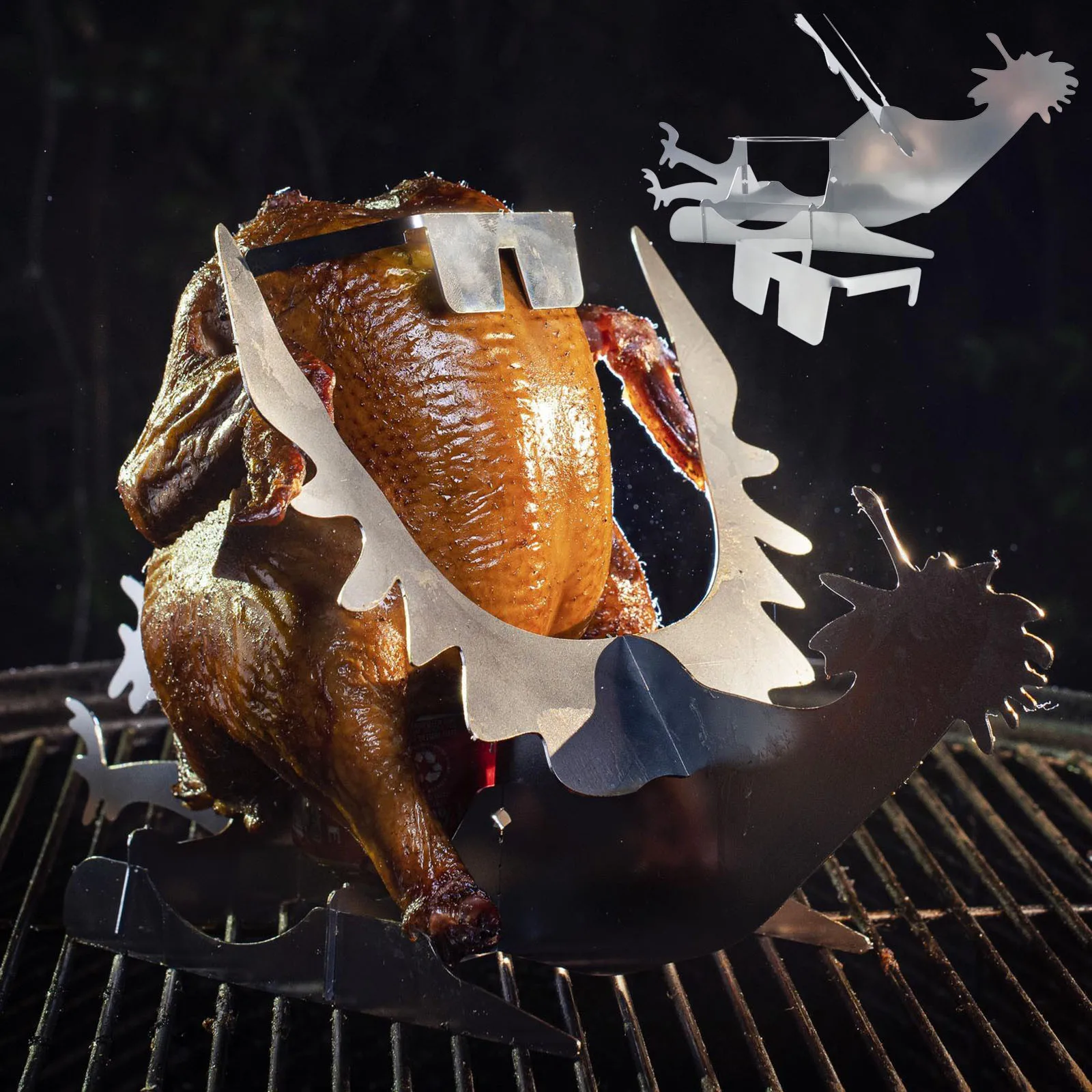 Beer Can Chicken Stand Beer Chicken Roaster Stainless Steel Roasting Rack kitchen accessories
Beer Can Chicken Stand Beer Chicken Roaster Stainless Steel Roasting Rack kitchen accessories