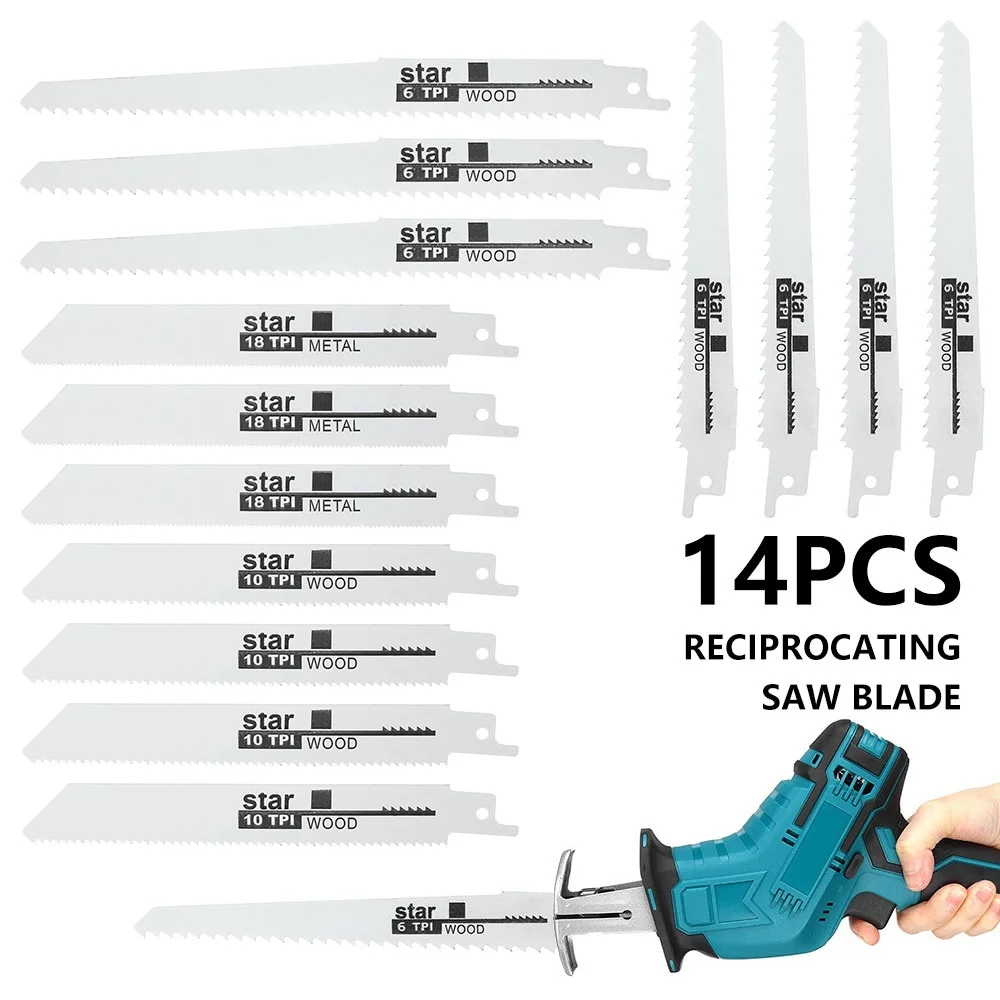 14pcs Reciprocating Saw Blades Handsaw Multi Saw Blade For Cutting Wood Metal High Carbon Steel DIY Hand Tools Set
14pcs Reciprocating Saw Blades Handsaw Multi Saw Blade For Cutting Wood Metal High Carbon Steel DIY Hand Tools Set