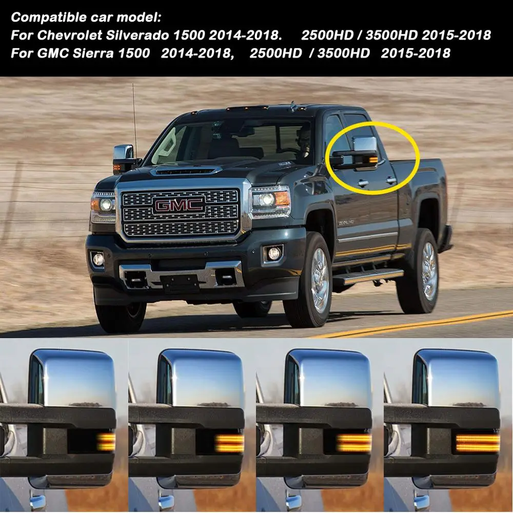 For Chevrolet Silverado 1500 2500HD 3500HD For GMC Sierra 1500 2500HD 3500HD Amber LED Side Rearview Mirror Turn Signal Light
For Chevrolet Silverado 1500 2500HD 3500HD For GMC Sierra 1500 2500HD 3500HD Amber LED Side Rearview Mirror Turn Signal Light