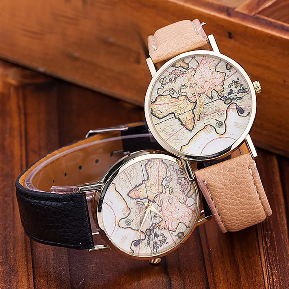 Casual Women Watches Women's World Map Leather Strap Analog Quartz Wrist Watch Simple Women Watches Clock Gift relogio feminino
Casual Women Watches Women's World Map Leather Strap Analog Quartz Wrist Watch Simple Women Watches Clock Gift relogio feminino