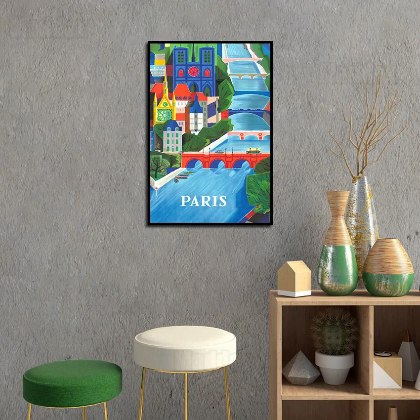 Building Poster Colorful Hand-Painted Realistic Style Western Style Paris Street Bridge Office Building Clock Tower Decor Mural
Building Poster Colorful Hand-Painted Realistic Style Western Style Paris Street Bridge Office Building Clock Tower Decor Mural