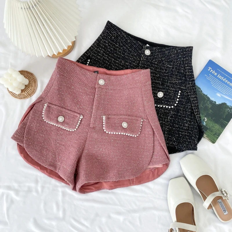 Женские шорты с завышенной талией, яркие шелковые шерстяные шорты с бусинами и пряжкой со стразами, повседневные короткие брюки с широкими ... 
Женские шорты с завышенной талией, яркие шелковые шерстяные шорты с бусинами и пряжкой со стразами, повседневные короткие брюки с широкими ...