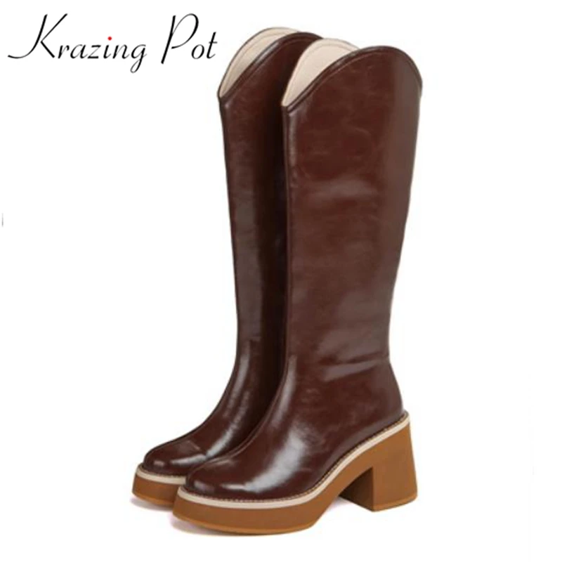 Vichelo Hot cow split leather retro round toe platform boots high heels zip lazy style big toe shoes equestrian thigh high boots
Vichelo Hot cow split leather retro round toe platform boots high heels zip lazy style big toe shoes equestrian thigh high boots