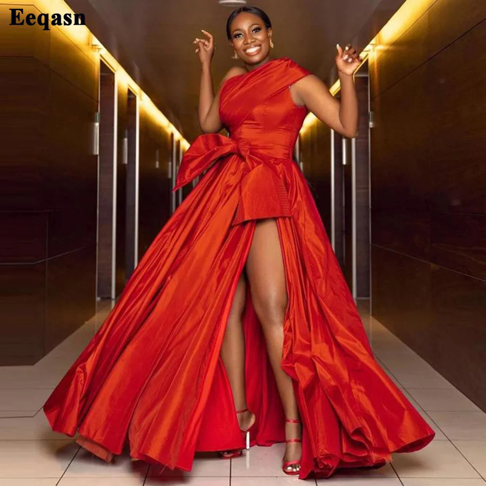 Eeqasn Red Satin Long Evening Dresses For Women High Slit Bow Prom Party Gowns One Shoulder Dubai Formal Dress Plus Size 2022
Eeqasn Red Satin Long Evening Dresses For Women High Slit Bow Prom Party Gowns One Shoulder Dubai Formal Dress Plus Size 2022
