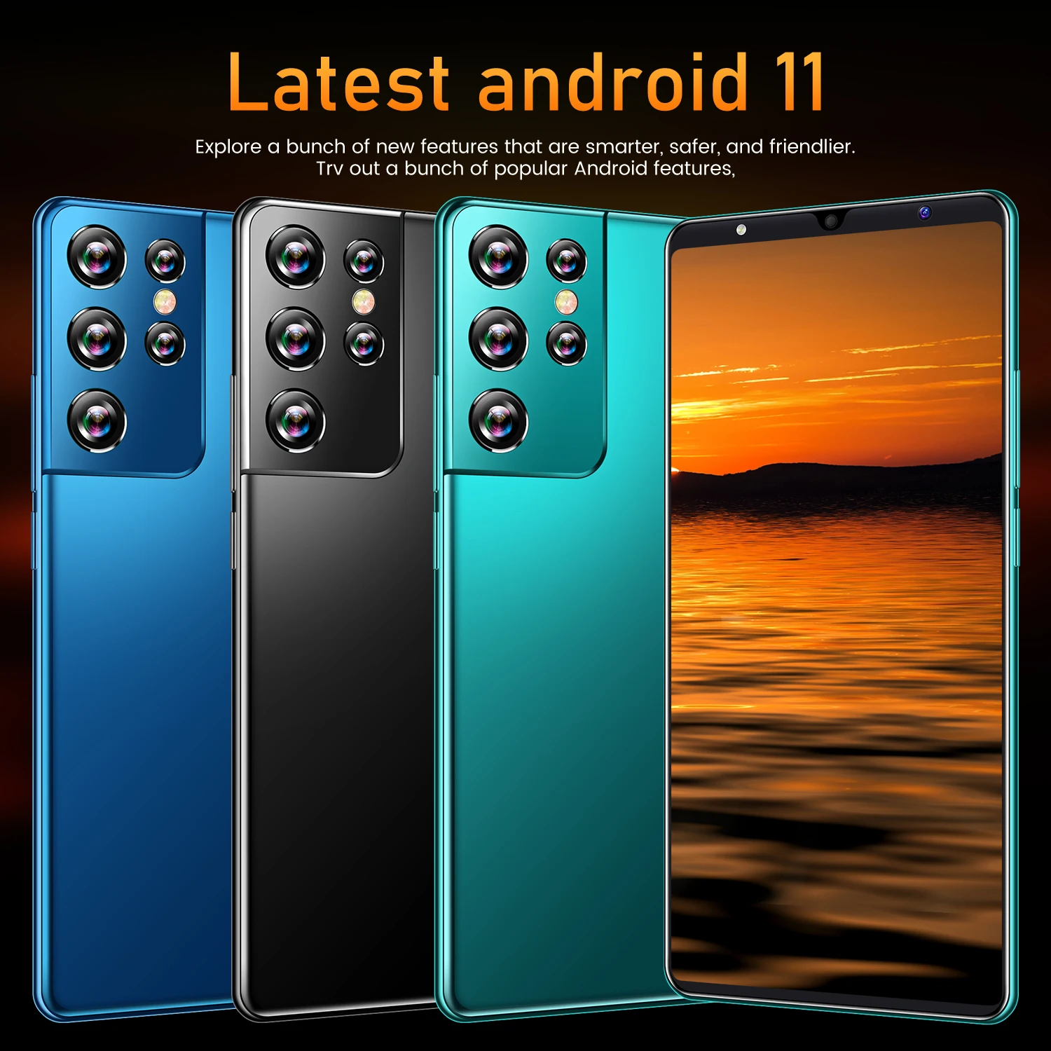 2021 New Global Version S21 Ultra 6.1 Inch Android 11 Smartphone 12+512GB 5000mAh Face Unlock Cellphone 24+48MP 5G Network Phone
2021 New Global Version S21 Ultra 6.1 Inch Android 11 Smartphone 12+512GB 5000mAh Face Unlock Cellphone 24+48MP 5G Network Phone