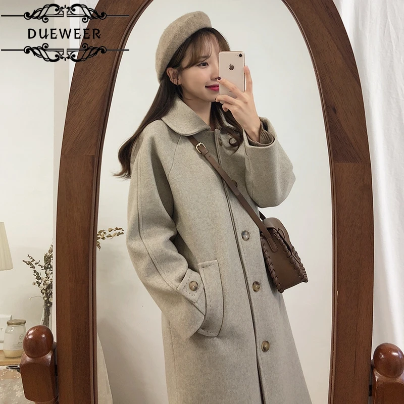 DUEWEER Wool Blends Women Warm Overcoat Long Thicken Knee Length Single Breasted Elegant Streetwear Harajuku Leisure Trendy
DUEWEER Wool Blends Women Warm Overcoat Long Thicken Knee Length Single Breasted Elegant Streetwear Harajuku Leisure Trendy