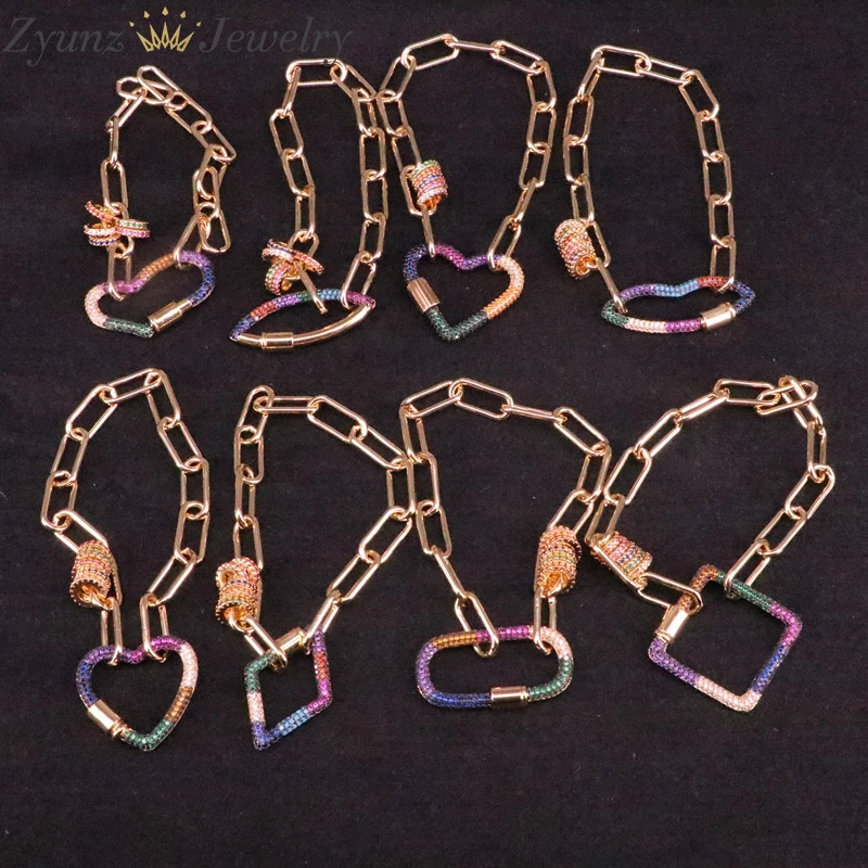 5 штук в партии женские золота cz браслеты Хип-хоп циркония браслеты с подвесками винт для цепочки аксессуары браслет "сделай сам" 
5 штук в партии женские золота cz браслеты Хип-хоп циркония браслеты с подвесками винт для цепочки аксессуары браслет "сделай сам"