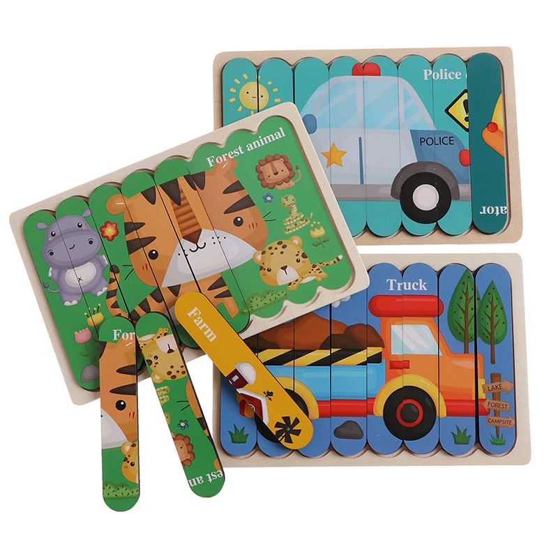 Kids Brain Wooden Double-sided 3D Puzzle Strip Puzzle Stacking Montessori Toy 
Kids Brain Wooden Double-sided 3D Puzzle Strip Puzzle Stacking Montessori Toy