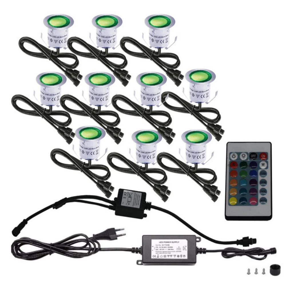 LED Deck Light 12V RGB Underground Landscape Lamp With Remote 1/6/10 Lights IP67 Waterproof Garden Wall Spot Light Deck Lighting
LED Deck Light 12V RGB Underground Landscape Lamp With Remote 1/6/10 Lights IP67 Waterproof Garden Wall Spot Light Deck Lighting