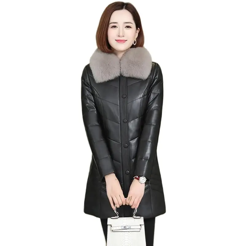 Big fur collar winter leather jacket coat 2021 new fashion PU leather jacket Jackets Black Top Slim zipper to keep warm Coats
Big fur collar winter leather jacket coat 2021 new fashion PU leather jacket Jackets Black Top Slim zipper to keep warm Coats