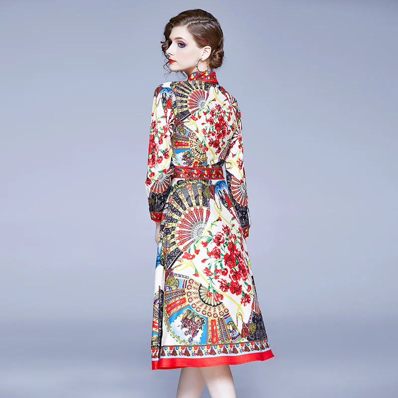 2019 Women Dress Runway Elegant Vintage Printing Dress Casual Party print Dresses christmas red designer
2019 Women Dress Runway Elegant Vintage Printing Dress Casual Party print Dresses christmas red designer