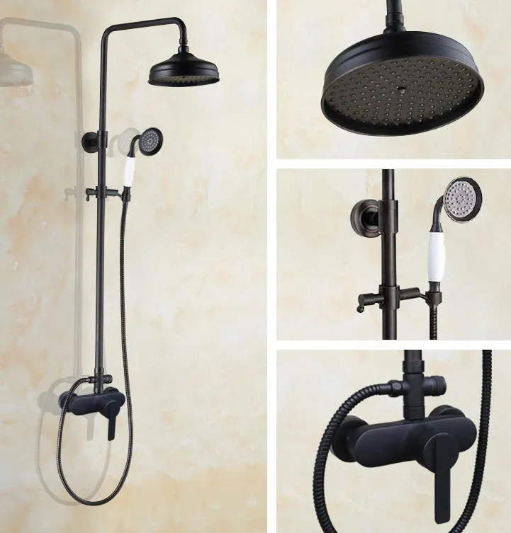 Black Oil Rubbed Brass Wall Mounted Bathroom Rainfall Handheld Shower Faucet Set Single Handle Mixer Tap Dhg155
Black Oil Rubbed Brass Wall Mounted Bathroom Rainfall Handheld Shower Faucet Set Single Handle Mixer Tap Dhg155