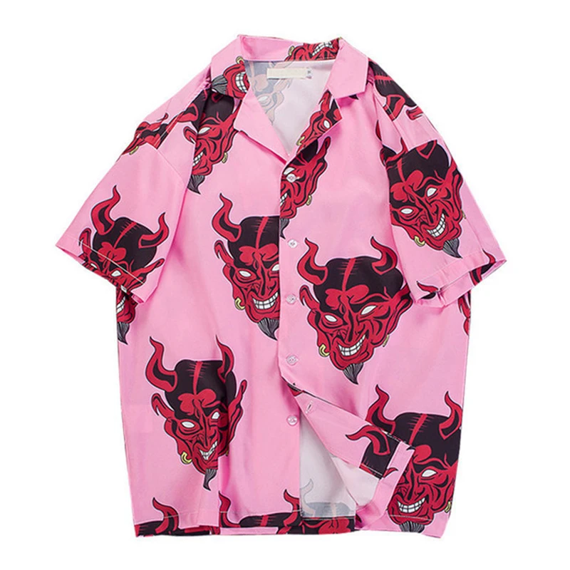 Hawaiian Beach Shirt Floral Print Shirts Men Purple pink devil print Short Sleeve camisas Holiday shirts for men S-3XL
Hawaiian Beach Shirt Floral Print Shirts Men Purple pink devil print Short Sleeve camisas Holiday shirts for men S-3XL