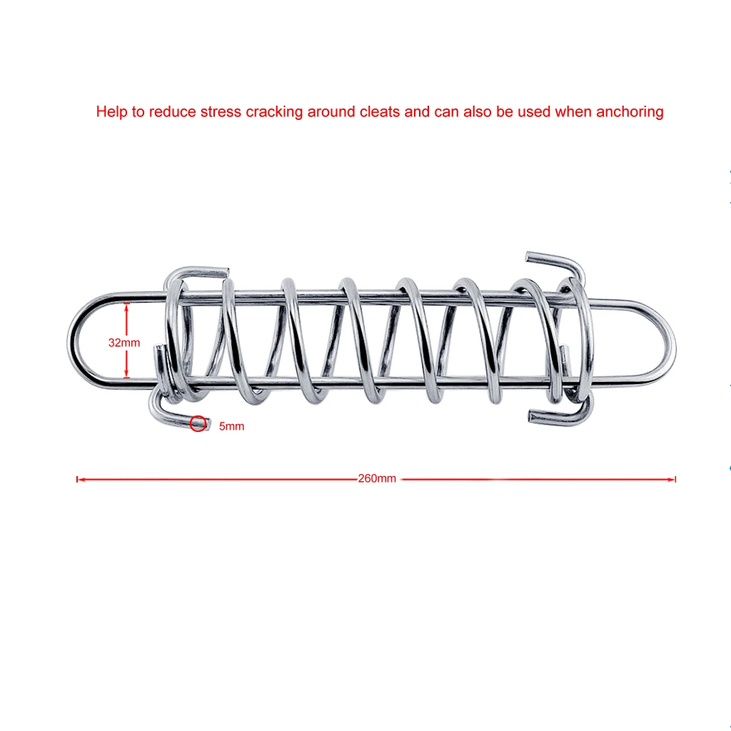 304 Stainless Steel 5mm Boat Anchor Docking Mooring Spring Cable Tension Dog Tie Damper Snubber Shock Absorbing Marine Hardware
304 Stainless Steel 5mm Boat Anchor Docking Mooring Spring Cable Tension Dog Tie Damper Snubber Shock Absorbing Marine Hardware