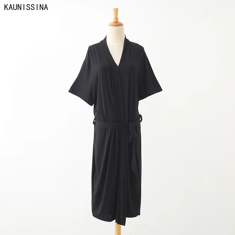 Women Robe Long Sleeve V-Neck Modal Nighties Belt Sleepwear Bathrobe Gown Dressing Female Knee Length Sexy Robes Homewear
Women Robe Long Sleeve V-Neck Modal Nighties Belt Sleepwear Bathrobe Gown Dressing Female Knee Length Sexy Robes Homewear