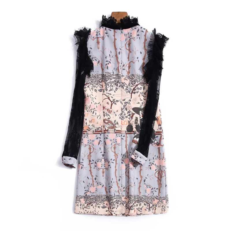 Designer High Quality Fashion Women'S Dress Holiday Party Elegant Lace Vintage Style Mysterious Print Mini Dress
Designer High Quality Fashion Women'S Dress Holiday Party Elegant Lace Vintage Style Mysterious Print Mini Dress