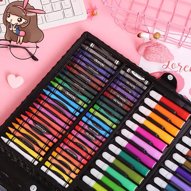 168 pieces of painting Crayon Oil Pastel Painting drawing pencil set stationery art supplies student tools Child gift | Канцтовары для