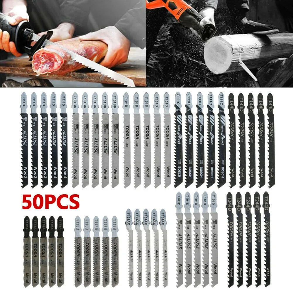 50PCS Jigsaw Blades Set Plastic Wood & Metal Cutting Assorted Blades T-Shank Jig Saw Blade Set Straight Shank Wood And Metal
50PCS Jigsaw Blades Set Plastic Wood & Metal Cutting Assorted Blades T-Shank Jig Saw Blade Set Straight Shank Wood And Metal