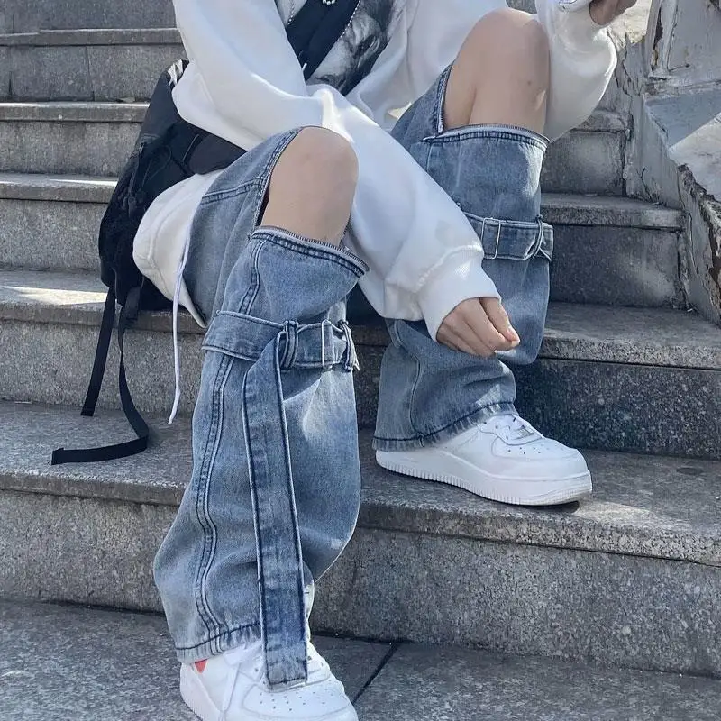 Women's pants zipper detachable jeans high street functional wind long versatile straight loosejeans for girls pants for women
Women's pants zipper detachable jeans high street functional wind long versatile straight loosejeans for girls pants for women