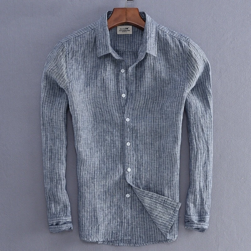 Men Spring Fall New Fashion Striped Linen Shirts Male Casual Long-sleeve Top Quality Fluid Slim Fit Basic Shirt Import Clothing
Men Spring Fall New Fashion Striped Linen Shirts Male Casual Long-sleeve Top Quality Fluid Slim Fit Basic Shirt Import Clothing