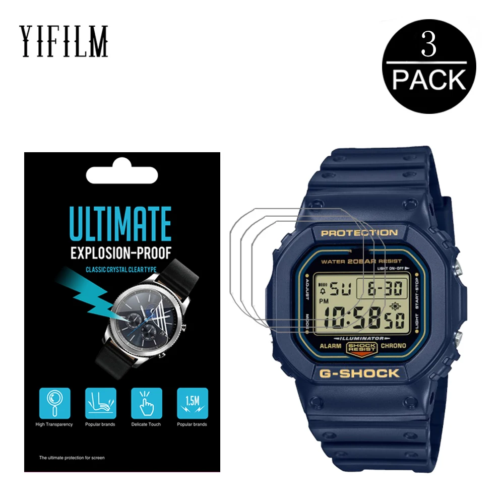 3Pcs Protective Film For Casio G-SHOCK DW-5600RB DWE-5600R GMW-B5000TVA Smartwatch Explosion Proof PET Protector Film Not Glass
3Pcs Protective Film For Casio G-SHOCK DW-5600RB DWE-5600R GMW-B5000TVA Smartwatch Explosion Proof PET Protector Film Not Glass