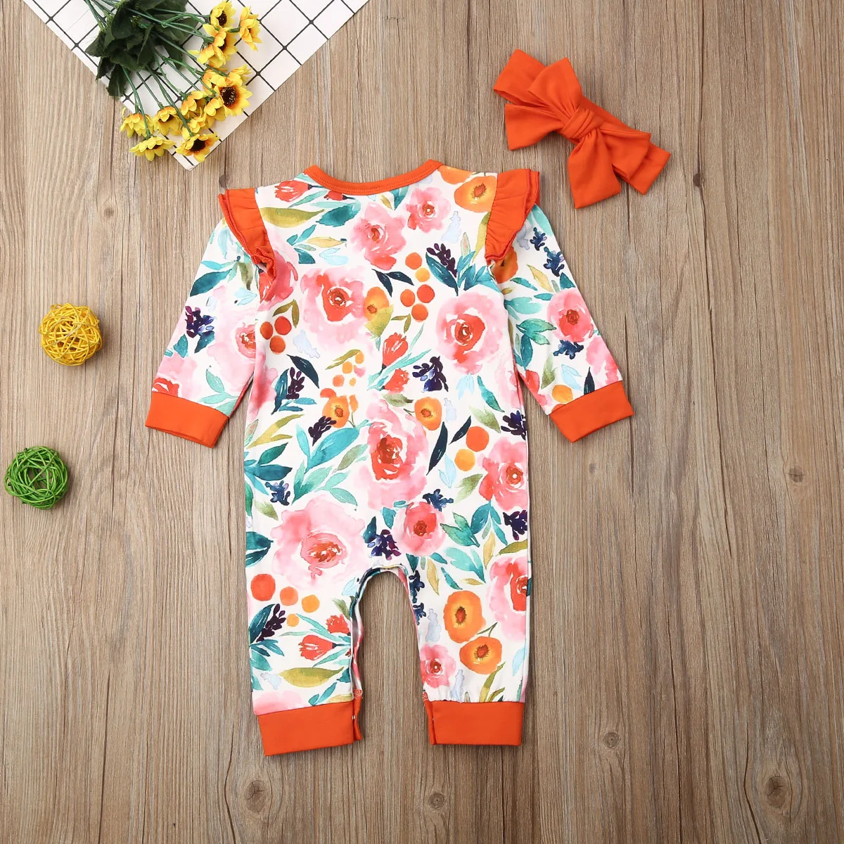 Toddler Baby Girl Clothes Infant Girl Floral Ruffle Romper Long Sleeve Jumpsuit Headband 2PCS Autumn Outfit Clothes
Toddler Baby Girl Clothes Infant Girl Floral Ruffle Romper Long Sleeve Jumpsuit Headband 2PCS Autumn Outfit Clothes