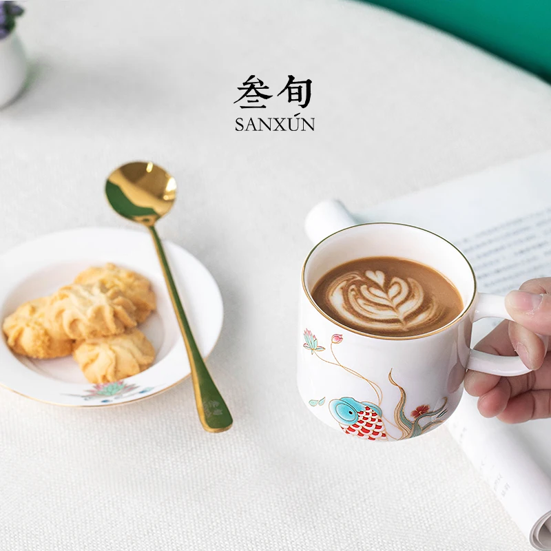 Gong Yu Ying Xi Coffee Cup European Small Luxury Ceramic Cup and Saucer Set Household Exquisite Cup Feng Shui Cup
Gong Yu Ying Xi Coffee Cup European Small Luxury Ceramic Cup and Saucer Set Household Exquisite Cup Feng Shui Cup