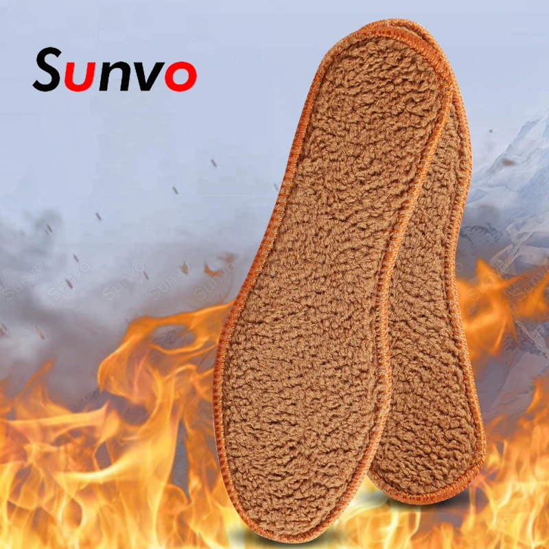 

Thermal Wool Insoles for Men Winter Warm Shoe Insole Sport Shoes Boots Soft Breathable Heated Shoes Pad Inserts Foot Care Pads