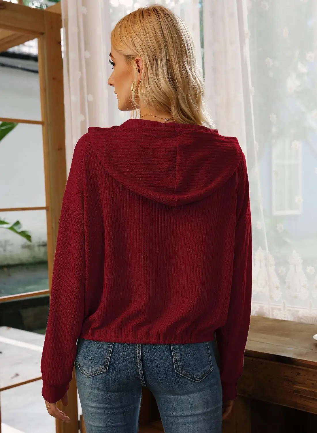 Autumn Casual Hoodies Long Sleeve Ribbed Knitting Drawstring Lace-up Hooded Loose Sweatshirt Solid Color Pullover Women Tops
Autumn Casual Hoodies Long Sleeve Ribbed Knitting Drawstring Lace-up Hooded Loose Sweatshirt Solid Color Pullover Women Tops