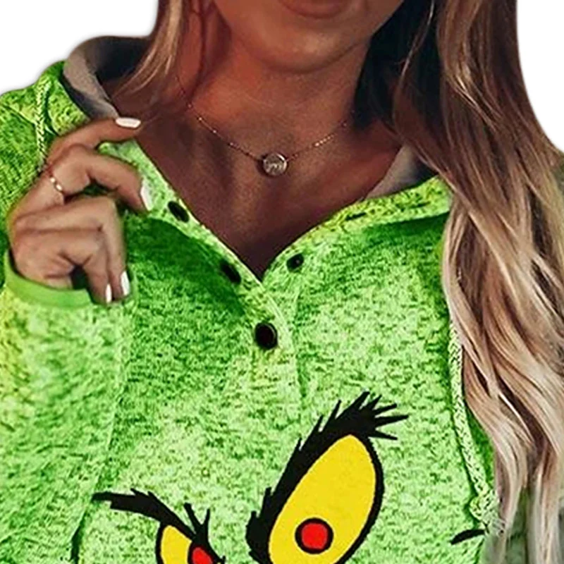 Women's Grinch Print Western Casual Hoodie Long Sleeve Hooded Sweatshirt Tops BMF88
Women's Grinch Print Western Casual Hoodie Long Sleeve Hooded Sweatshirt Tops BMF88