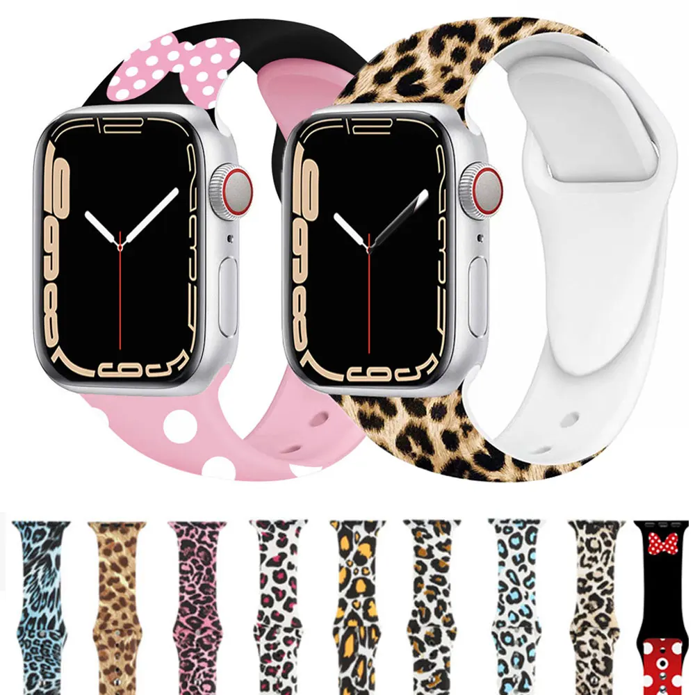 Ремешок Леопардовый Для Apple Watch Band 45 мм 44 мм 40 мм 38 мм 42 мм, силиконовый браслет с принтом для iWatch Series 7 6 SE 5 4 3 2 1
Ремешок Леопардовый Для Apple Watch Band 45 мм 44 мм 40 мм 38 мм 42 мм, силиконовый браслет с принтом для iWatch Series 7 6 SE 5 4 3 2 1