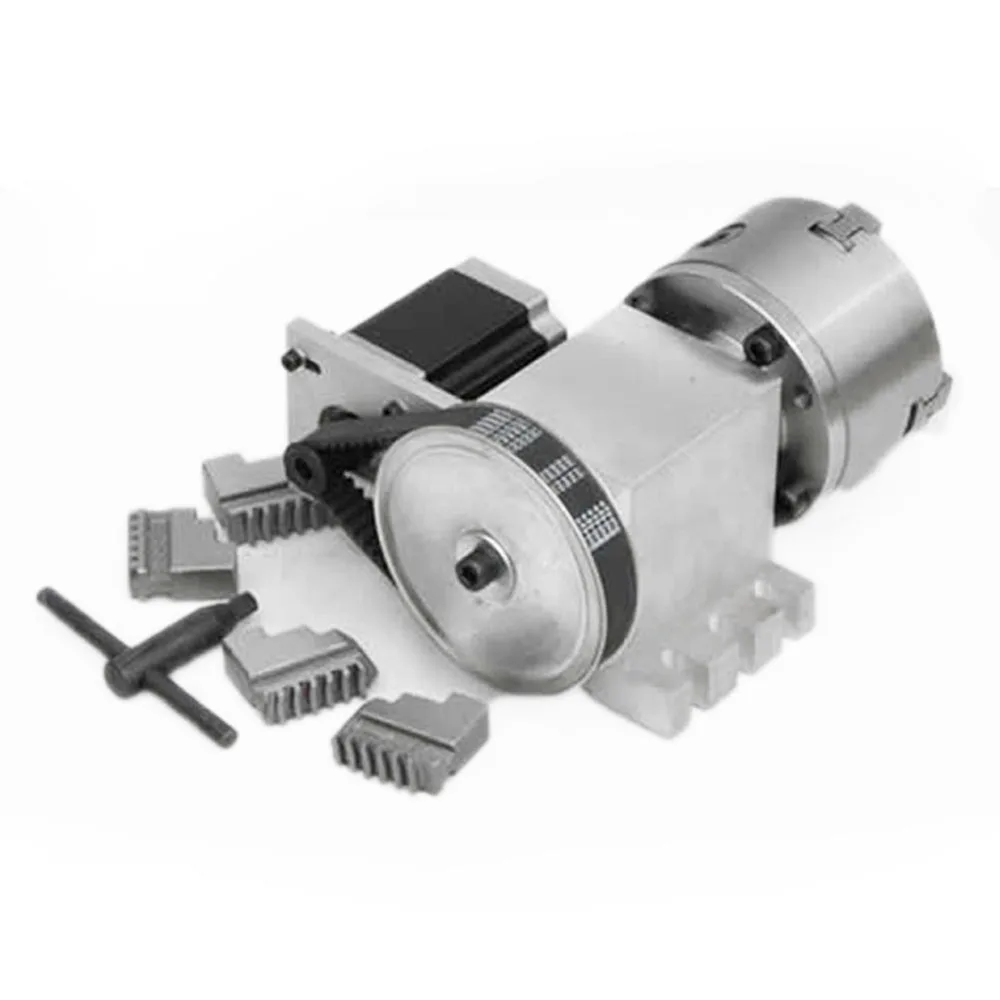 Four Jaw Lathe Chuck Two Phase 42 Stepper Motor (6:1) 4th Axis A Axis Rotary Axis K12 100mm for Cnc Router
Four Jaw Lathe Chuck Two Phase 42 Stepper Motor (6:1) 4th Axis A Axis Rotary Axis K12 100mm for Cnc Router