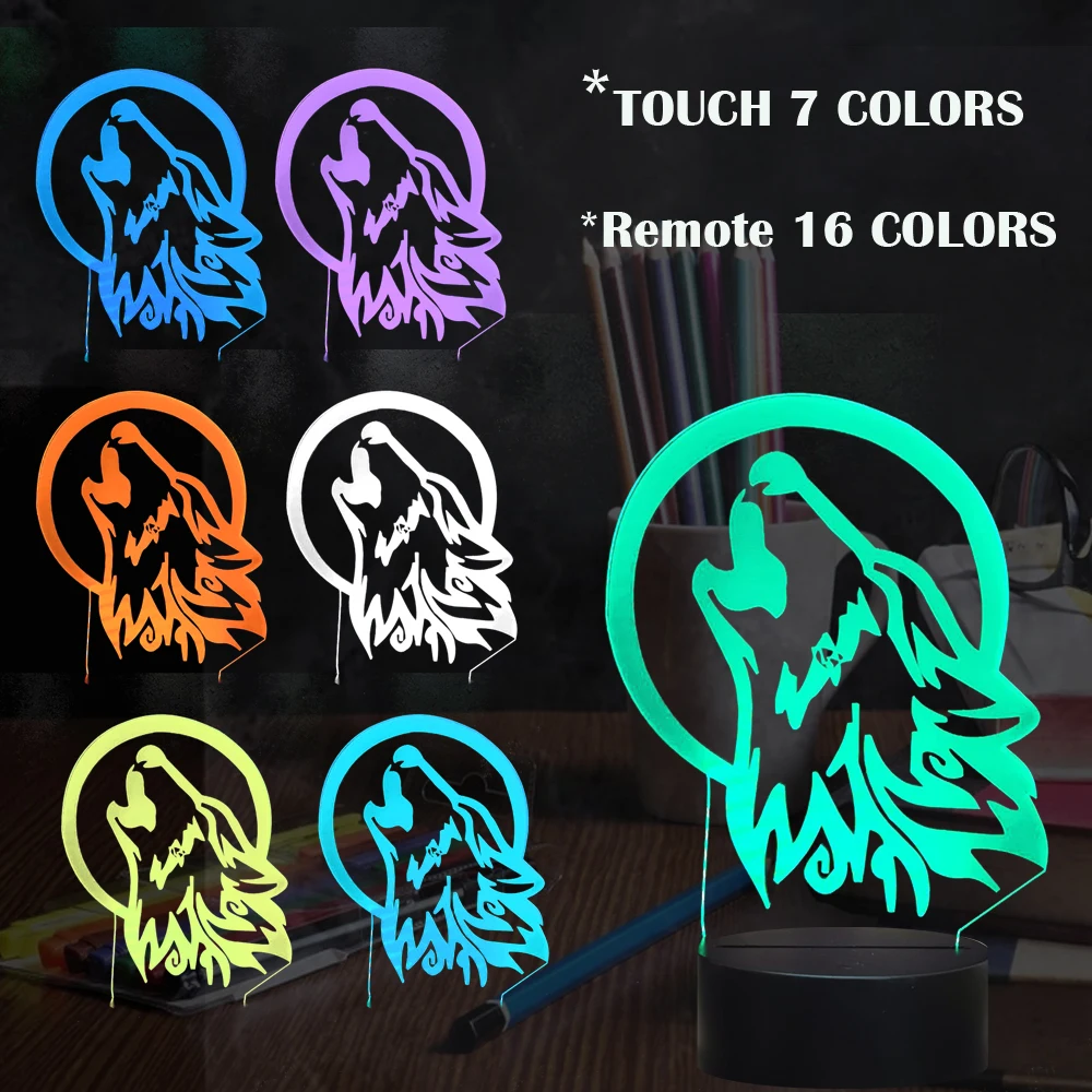 Ночник в виде головы волка, светодиодная 3d-фигурка животного, настольная лампа в виде морской волчки для детей, Прямая поставка, светильник ... 
Ночник в виде головы волка, светодиодная 3d-фигурка животного, настольная лампа в виде морской волчки для детей, Прямая поставка, светильник ...