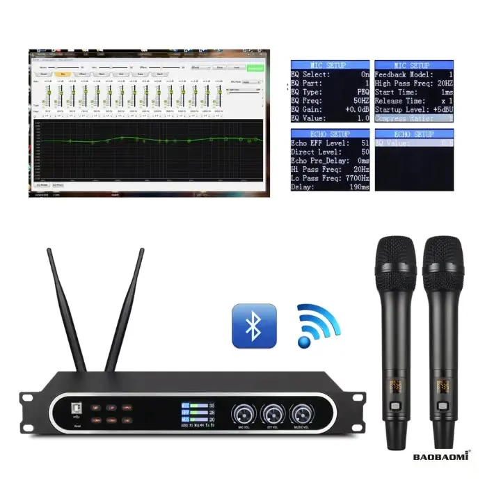 High quality Professional digital echo karaoke effect processor with wireless microphone dsp sound processor
High quality Professional digital echo karaoke effect processor with wireless microphone dsp sound processor