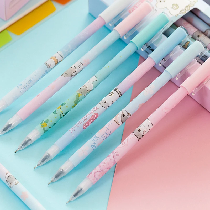 12 Pcs/box Cute Gel Pen Set Black Ink 0.5mm Gel Pens Kawaii Stationery for Office School Writing Examination Supplies Tool 
12 Pcs/box Cute Gel Pen Set Black Ink 0.5mm Gel Pens Kawaii Stationery for Office School Writing Examination Supplies Tool