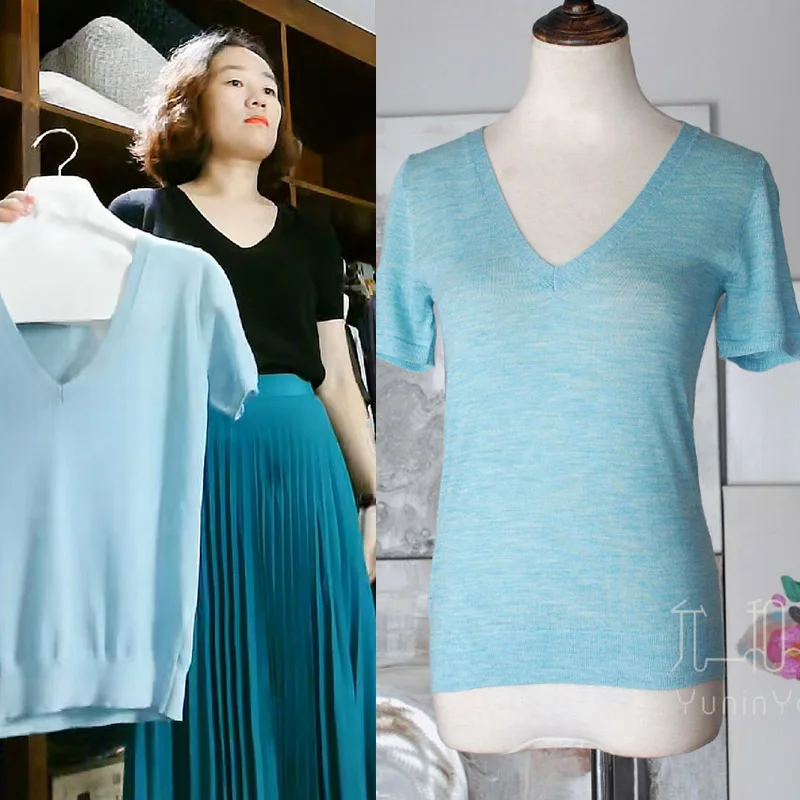Yunnyoyo limit the quantity of summer wear fine all wool V-neck short sleeve women Solid color T-shirt two colors super value
Yunnyoyo limit the quantity of summer wear fine all wool V-neck short sleeve women Solid color T-shirt two colors super value